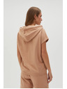 Moodo Top hanorac bej cu glugă