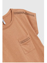 Moodo Tricou de damă cu buzunar Moodo – maro închis