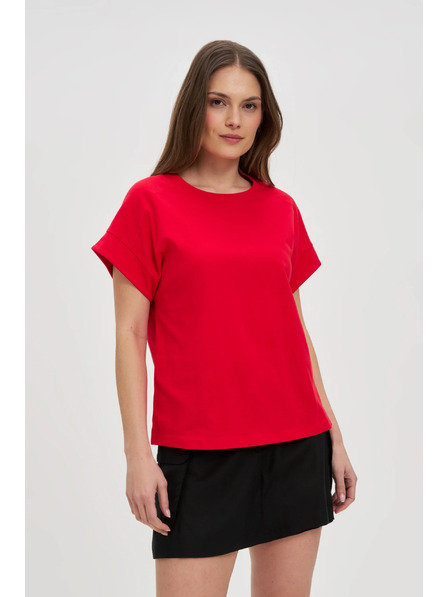 Moodo Tricou de damă din bumbac Moodo – roșu
