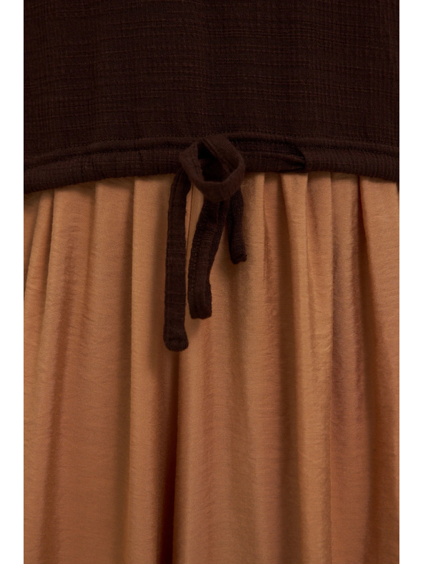 Moodo Tricou maro de damă cu legătură