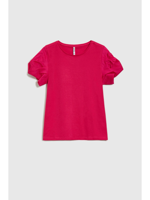 Moodo Top roz cu mâneci adunate