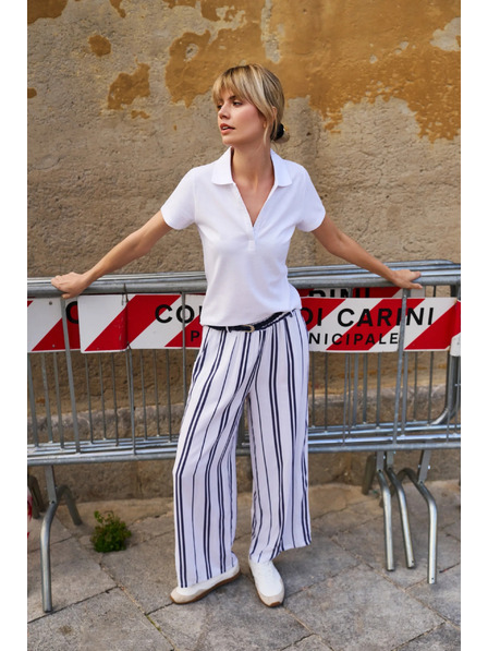 Moodo Tricou polo alb de damă