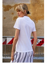 Moodo Tricou polo alb de damă