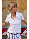 Moodo Tricou polo alb de damă