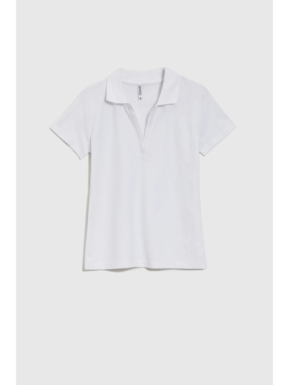 Moodo Tricou polo alb de damă