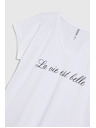 Moodo Tricou de damă din bumbac Moodo – alb
