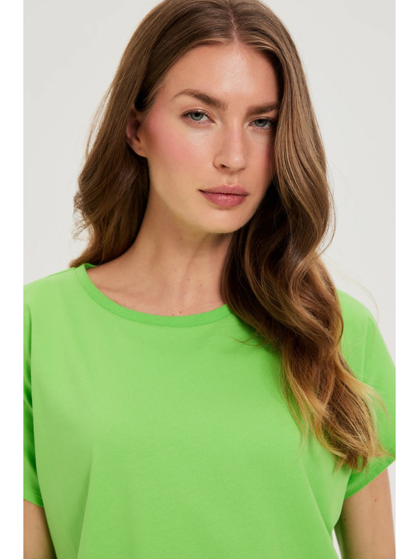 Moodo Tricou de damă din bumbac Moodo – verde deschis