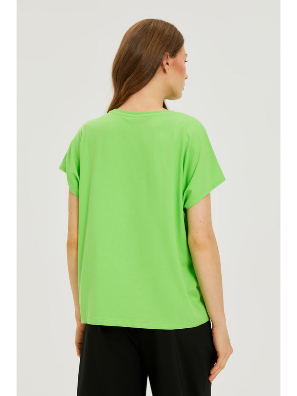 Moodo Tricou de damă din bumbac Moodo – verde deschis