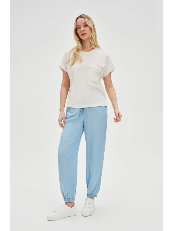 Moodo Top de damă cu buzunar - alb