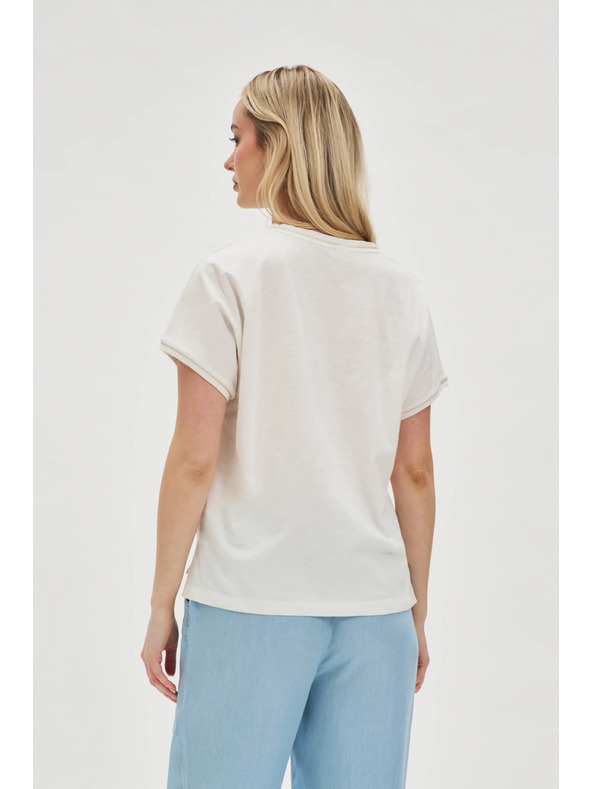 Moodo Top de damă cu buzunar - alb