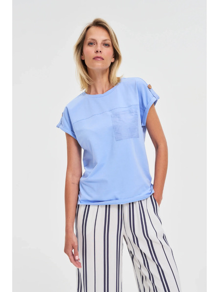 Moodo Tricou de damă Moodo – albastru deschis