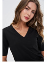 Moodo Top negru basic cu mânecă 3/4 Moodo
