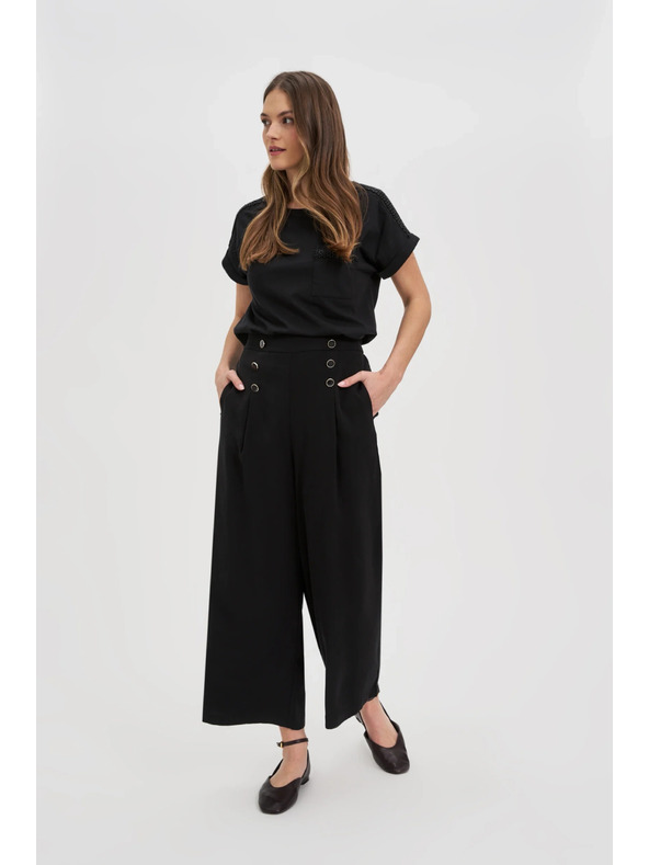 Moodo Tricou de damă cu mărgele Moodo – negru