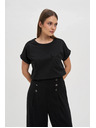 Moodo Tricou de damă cu mărgele Moodo – negru