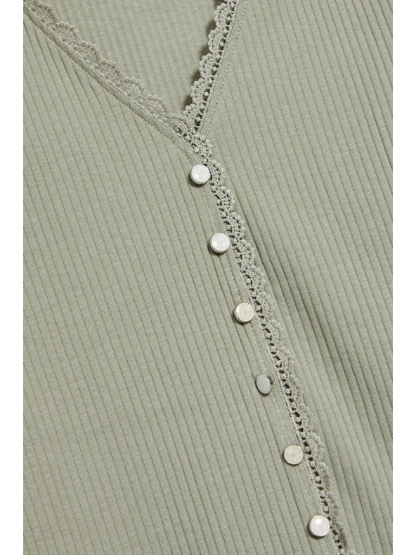 Moodo Tricou damă măsliniu cu nasturi