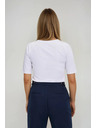 Moodo Top basic alb cu mânecă 3/4 Moodo