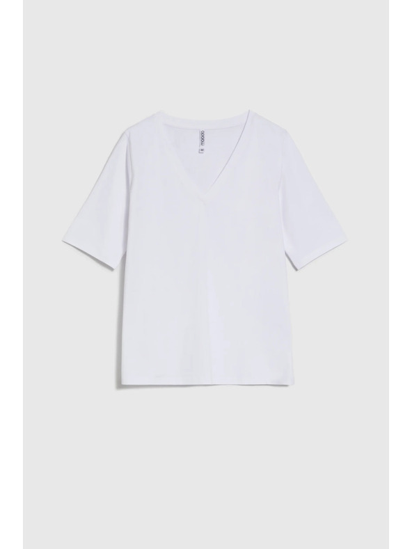 Moodo Top basic alb cu mânecă 3/4 Moodo