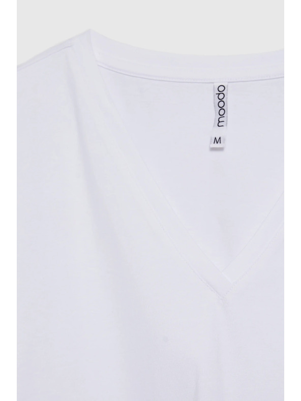 Moodo Top basic alb cu mânecă 3/4 Moodo