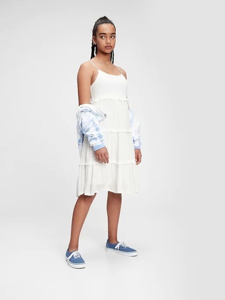 GAP Rochie midi tiered pentru adolescenți GAP