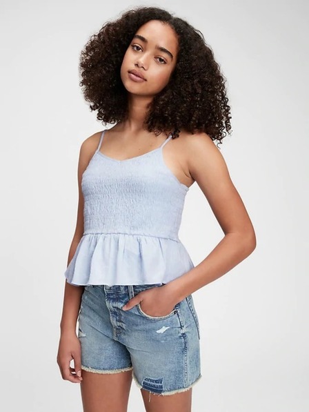 GAP Top din bumbac organic pentru adolescenți cu talie ajustată GAP
