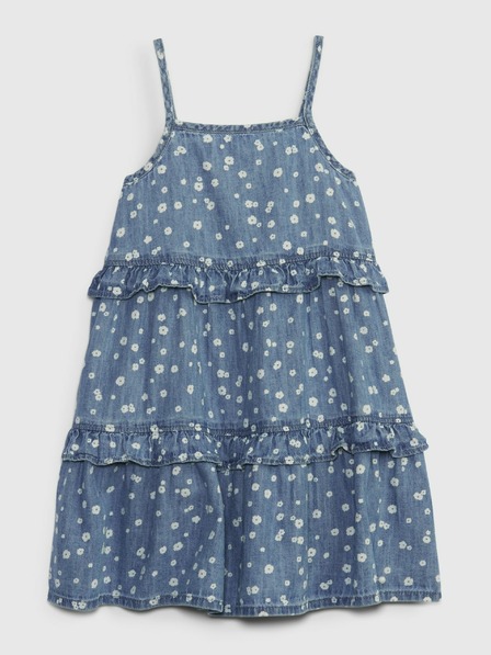 GAP Baby rochie din denim cu volănașe GAP