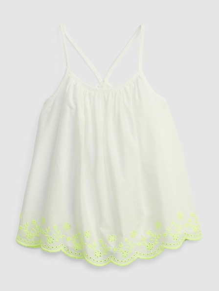 GAP Top din pânză pentru copii, cu broderie englezească GAP