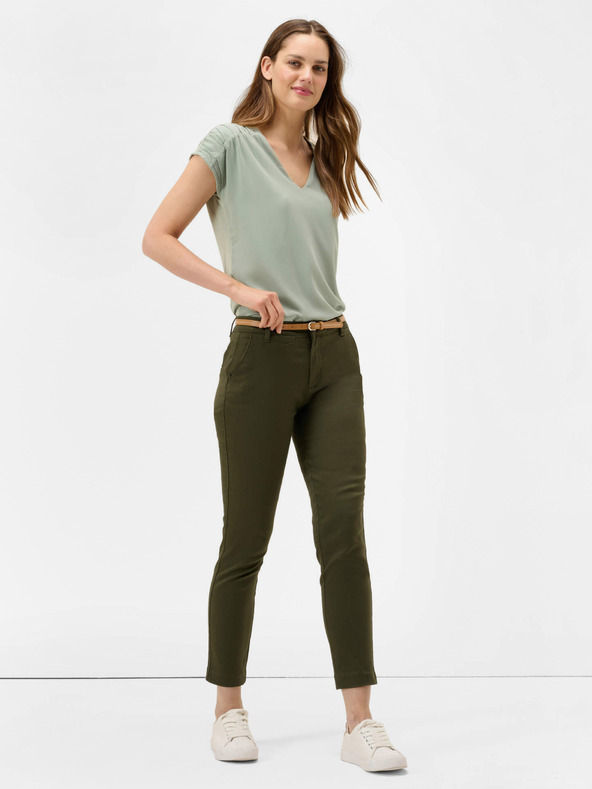 Orsay Pantaloni chino trei sferturi kaki cu curea ORSAY