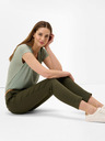 Orsay Pantaloni chino trei sferturi kaki cu curea ORSAY
