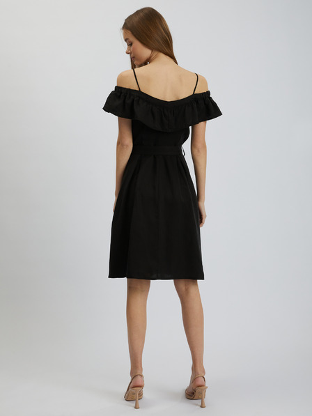 Orsay Rochie de damă neagră cu amestec de in ORSAY