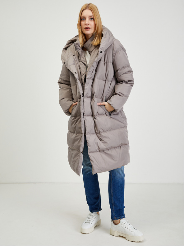Orsay Palton de damă gri din puf ORSAY