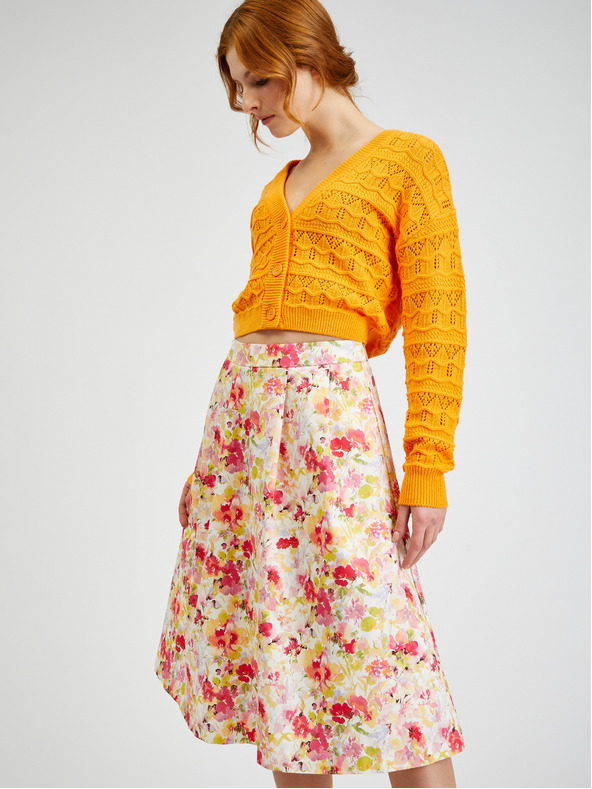 Orsay Fustă cu model floral crem de damă ORSAY