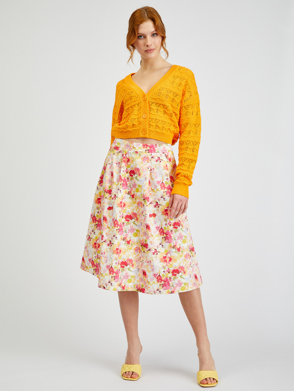 Orsay Fustă cu model floral crem de damă ORSAY