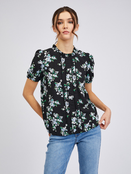 Orsay Bluză de damă neagră florală ORSAY