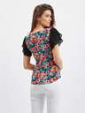 Orsay Bluză pentru femei cu model floral albastru-negru ORSAY
