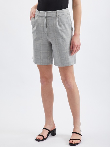 Orsay Pantaloni scurți pentru femei în carouri de culoare gri deschis O