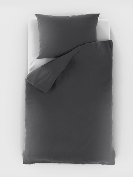 Kvalitex Lenjerie de pat din muselină 140x200, 70x90cm gri închis Kvalitex