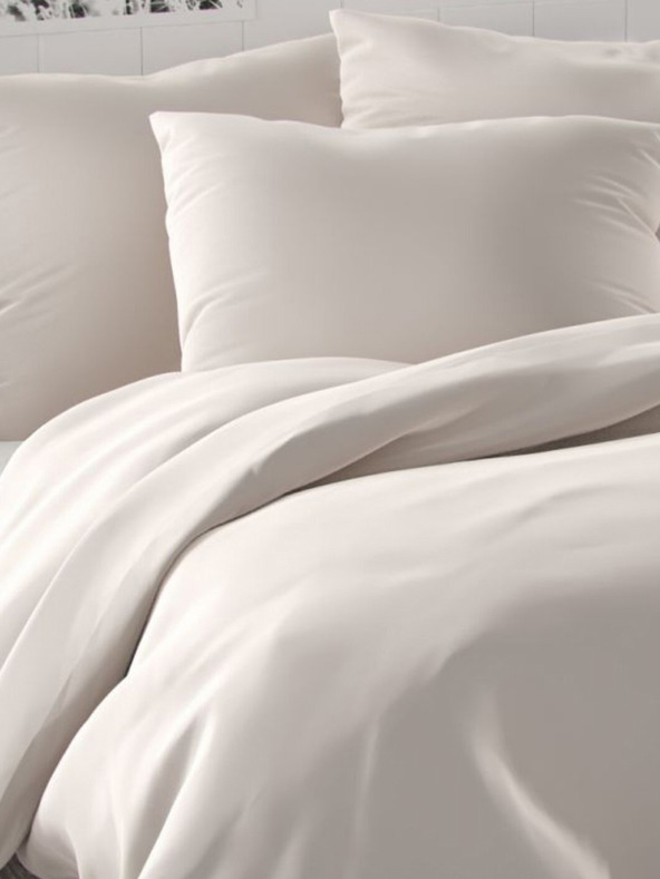 Kvalitex Satin lenjerie franceză extinsă LUXURY COLLECTION 1+2, 240x220, 70x90cm alb