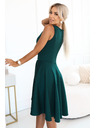 numoco Rochie fluide cu spate lung decorativ - verde sticle