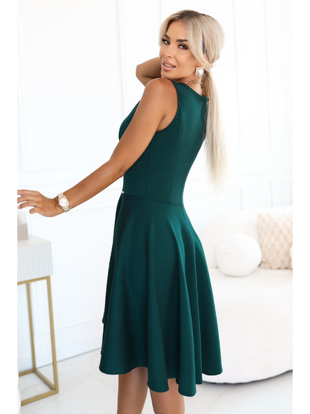 numoco Rochie fluide cu spate lung decorativ - verde sticle