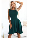 numoco Rochie fluide cu spate lung decorativ - verde sticle
