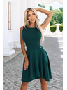 numoco Rochie fluide cu spate lung decorativ - verde sticle