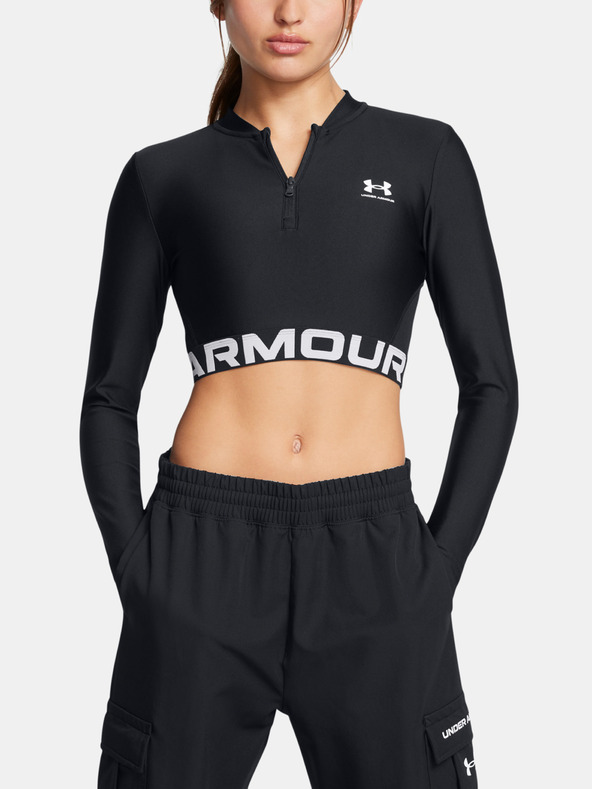 Under Armour Tricou HeatGear Rib 1/4 Zip LS pentru femei Under Armour