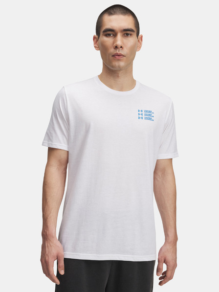 Under Armour Tricou pentru bărbați Under Armour UA TRIPLE STACK LC LOGO SS-WHT