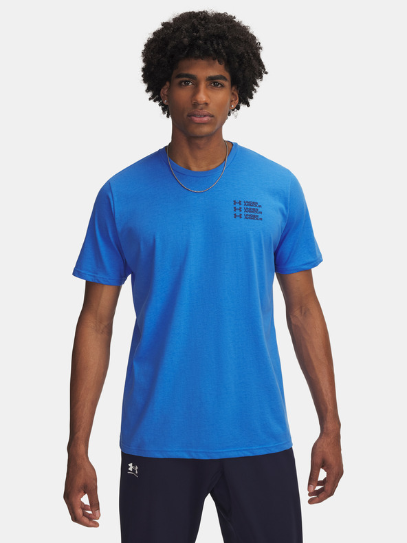 Under Armour Tricou bărbați Under Armour UA TRIPLE STACK LC LOGO SS-BLU