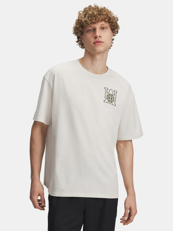 Under Armour Tricou bărbați Under Armour UA M HWT OS Hoops Courtside-WHT