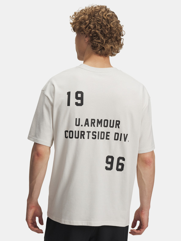 Under Armour Tricou bărbați Under Armour UA M HWT OS Hoops Courtside-WHT