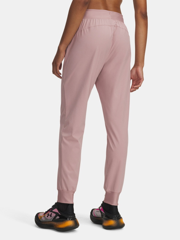 Under Armour Pantaloni sport de damă Under Armour UA Rival Hi Rise Woven Pant-PNK
