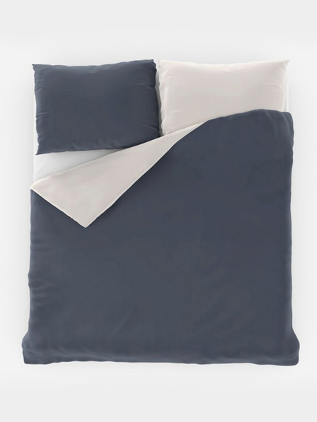 Kvalitex Set lenjerie de pat din satin LUXURY COLLECTION 1+2, 200x200, 70x90cm gri antracit / alb