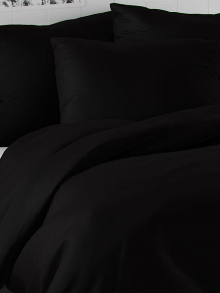 Kvalitex Lenjerie de pat din satin prelungită LUXURY COLLECTION 140x220, 70x90cm neagră