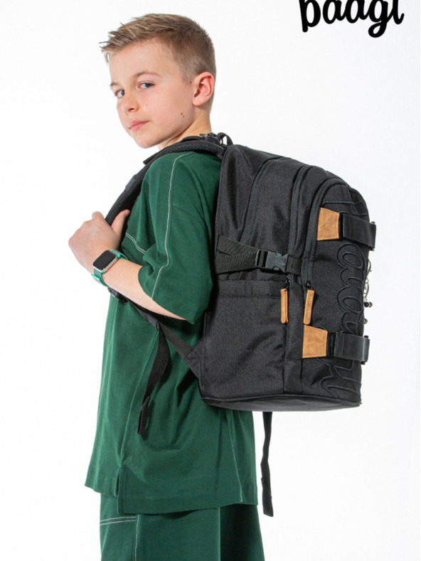 BAAGL  Rucsac școlar gri Baagl Skate Darkness